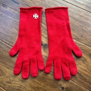 Tory Burch Red Knit Gloves